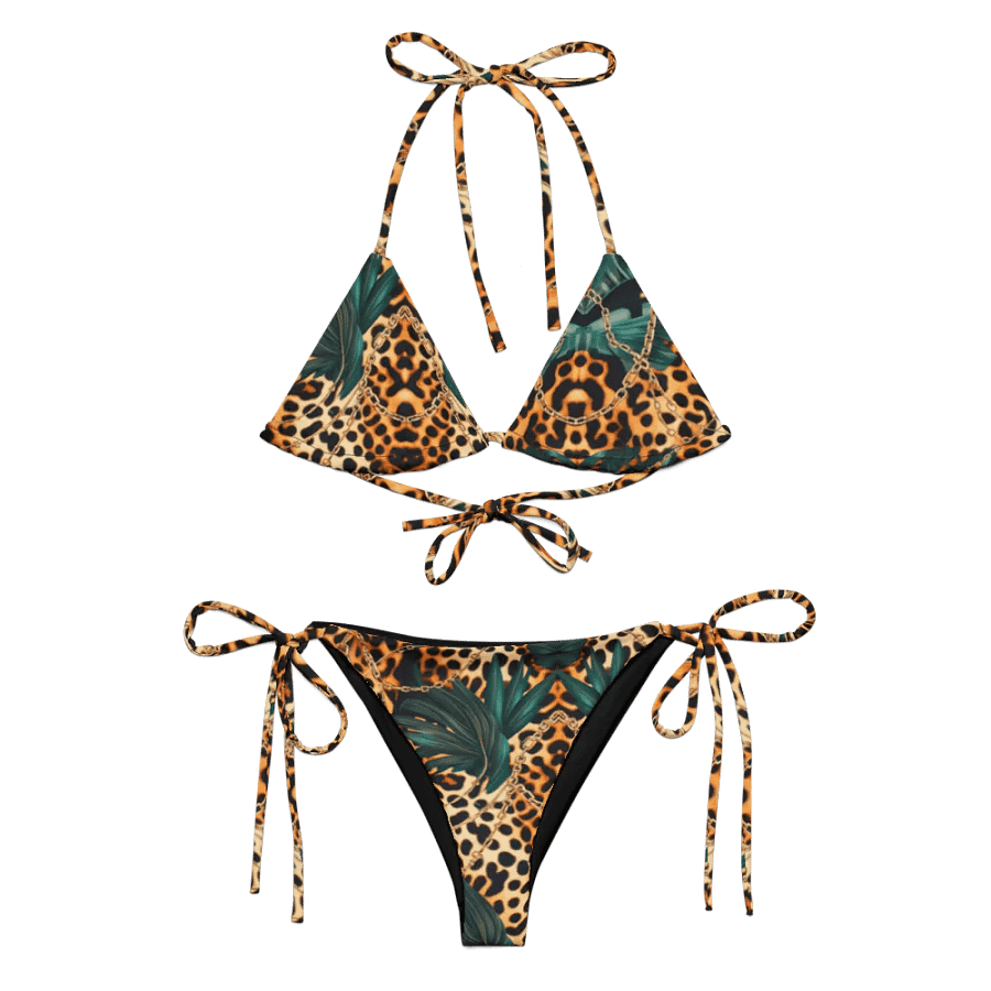 Safari Luxe Leopard & Palm Print String Bikini Set product image (2)