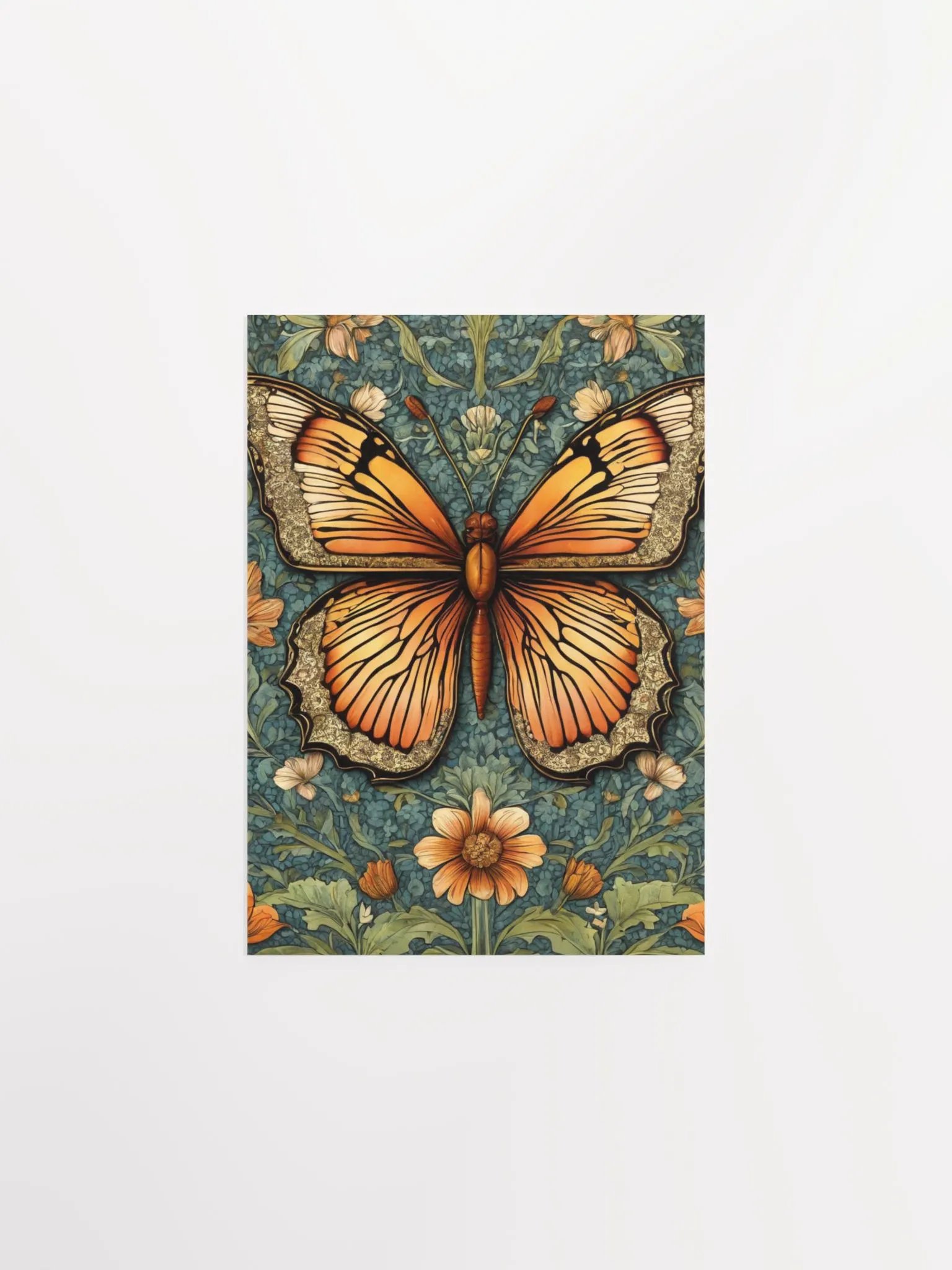 William Morris Inspired Butterfly Three Poster 5x7 inches product image (1)