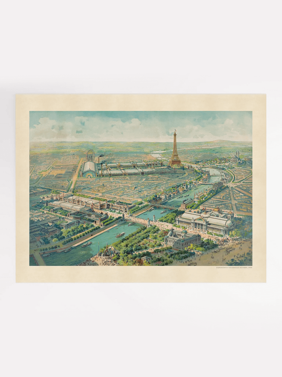 Paris 1900 Poster Print – Hand-Drawn Historic City View (Unframed) product image (1)