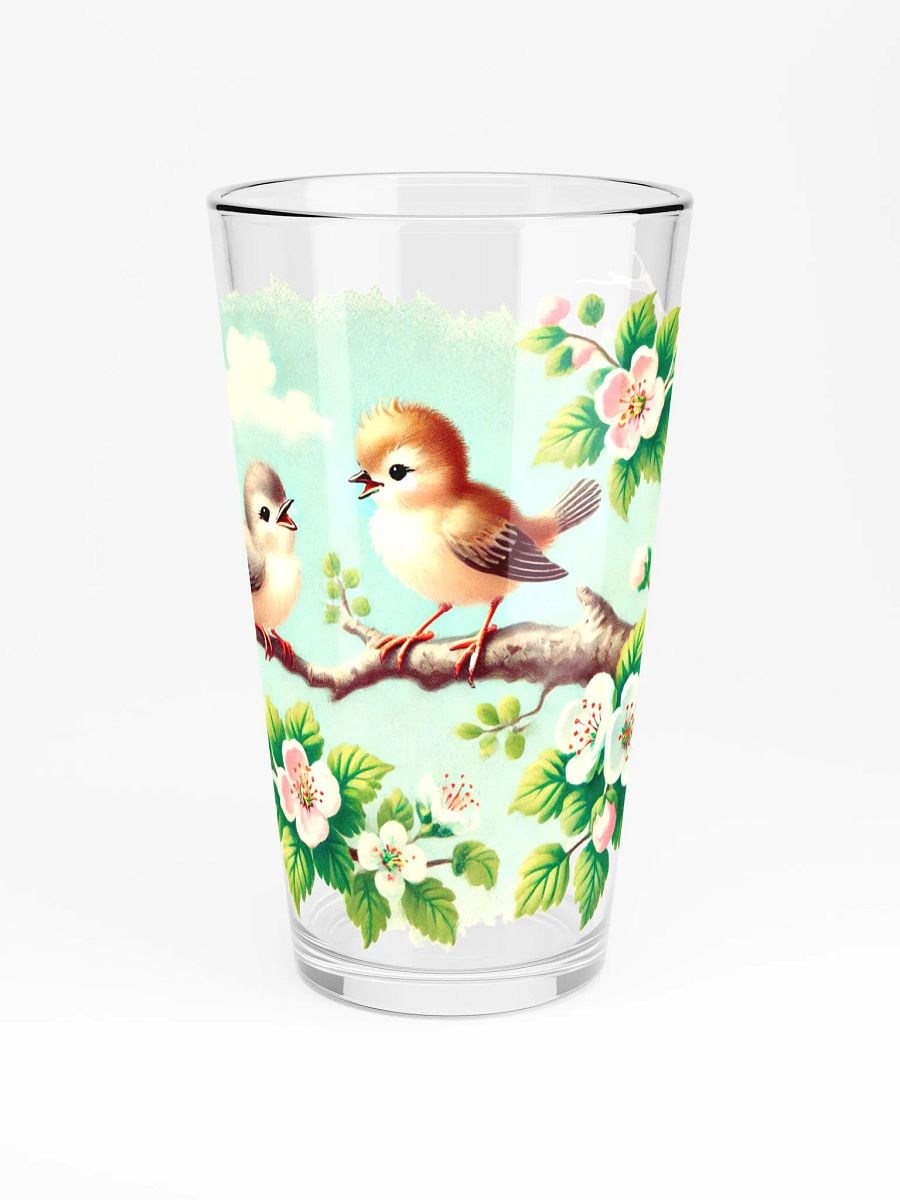 Whimsical Birds on a Tree Branch 16 oz Glass product image (3)