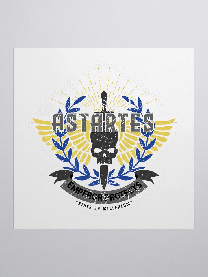 Astartes Retro Badge Kiss-Cut Sticker – Warhammer 40K Style product image (1)