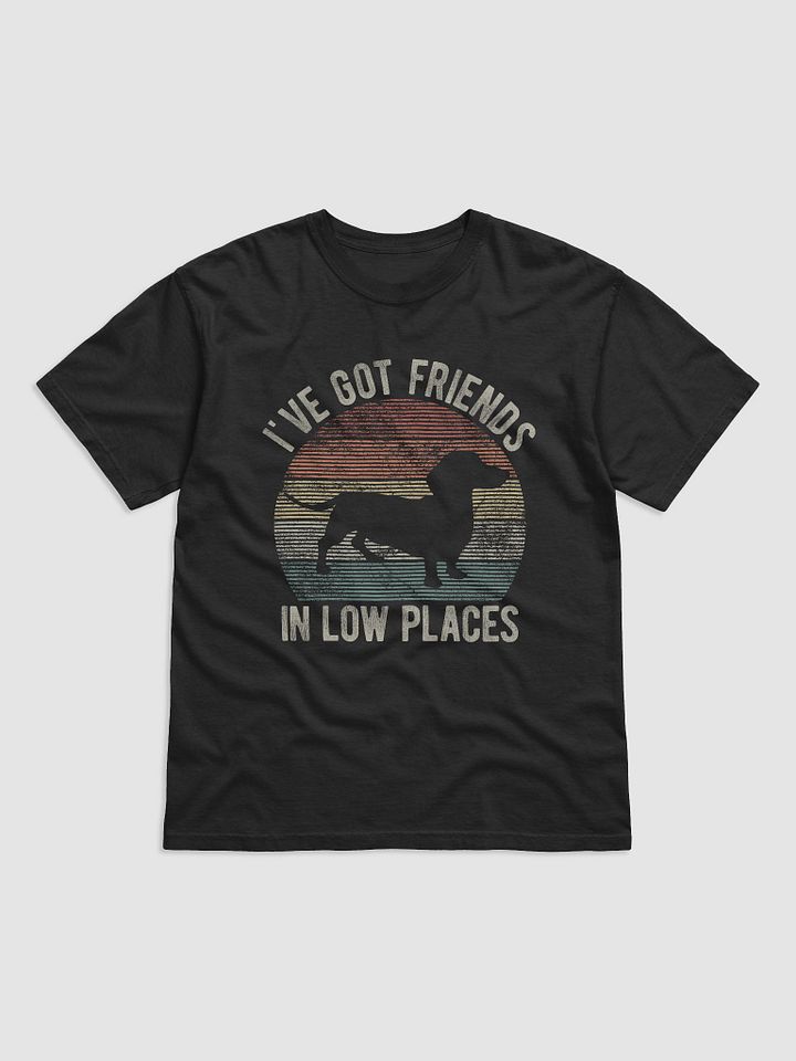 I've Got Friends in Low Places Dachshund T-Shirt | Funny Vintage-Style T-Shirt for Wiener Pawrents product image (2)
