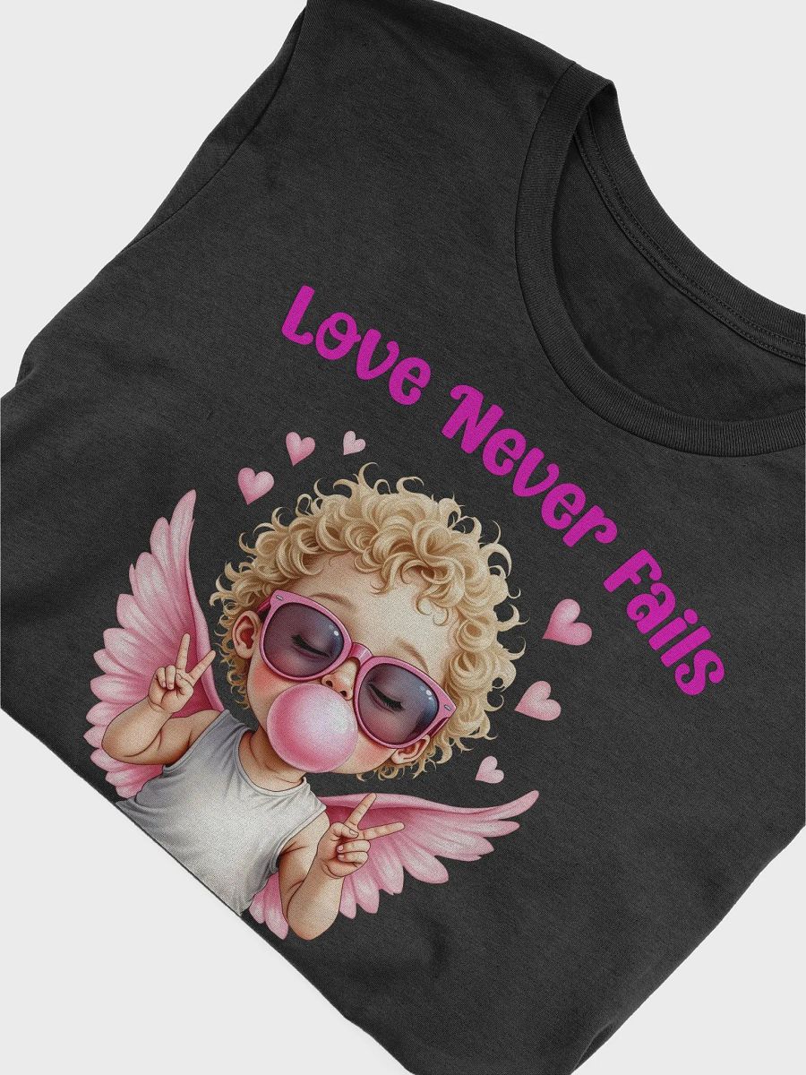 Love Never Fails Valentine Retro Cupid Valentine's Day T-Shirt product image (2)