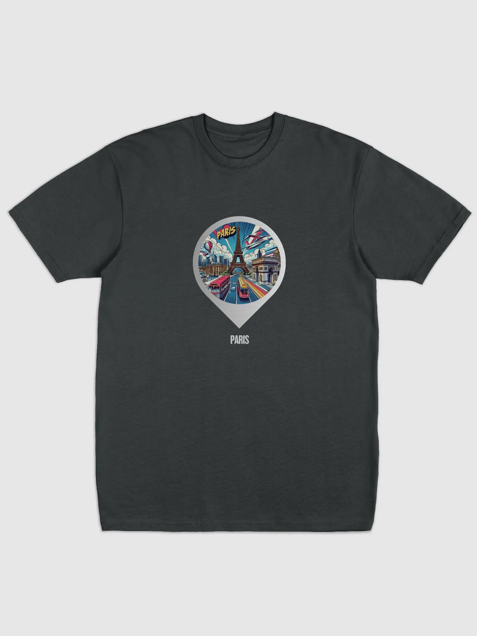 Parisian Adventures Men's Tee | AI Design Paris city France product image (2)