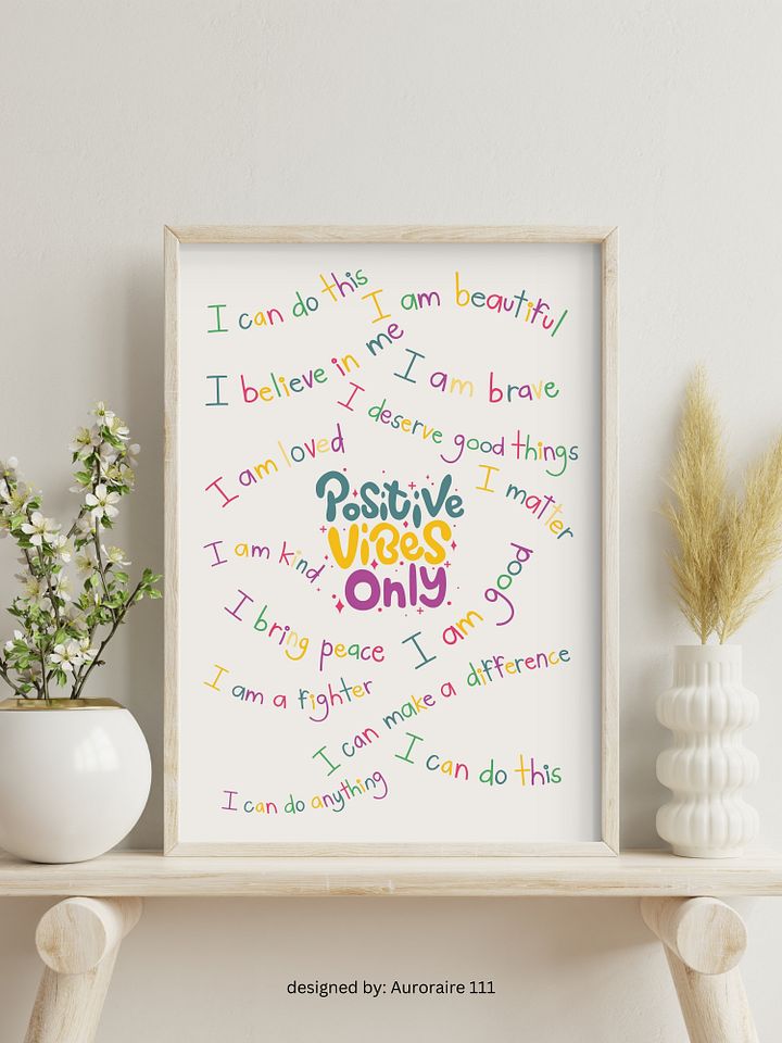 Positive Vibes Only - Printable Wall Art | Digital Poster Download | Multiple Sizes Included product image (2)