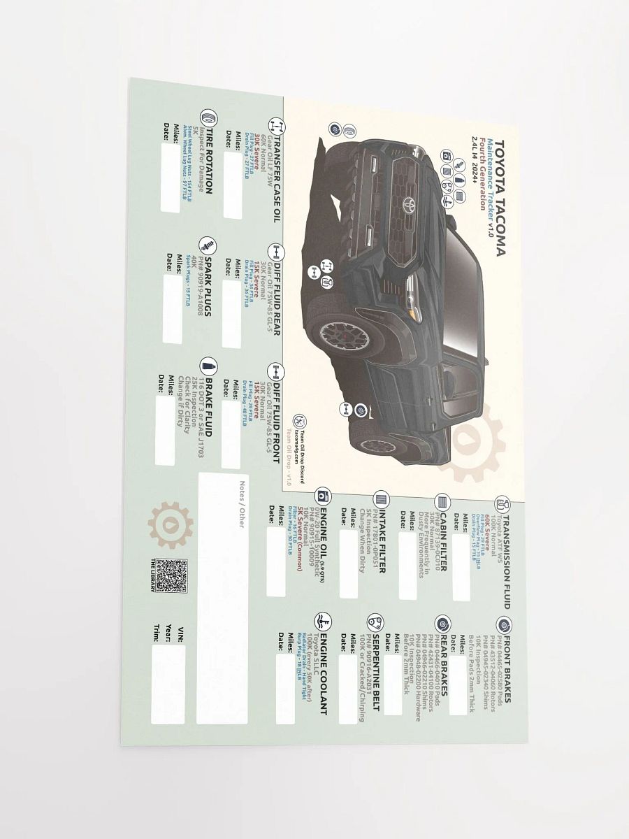 4TH GEN MAINTENANCE TRACKER V1.0 - Black product image (3)