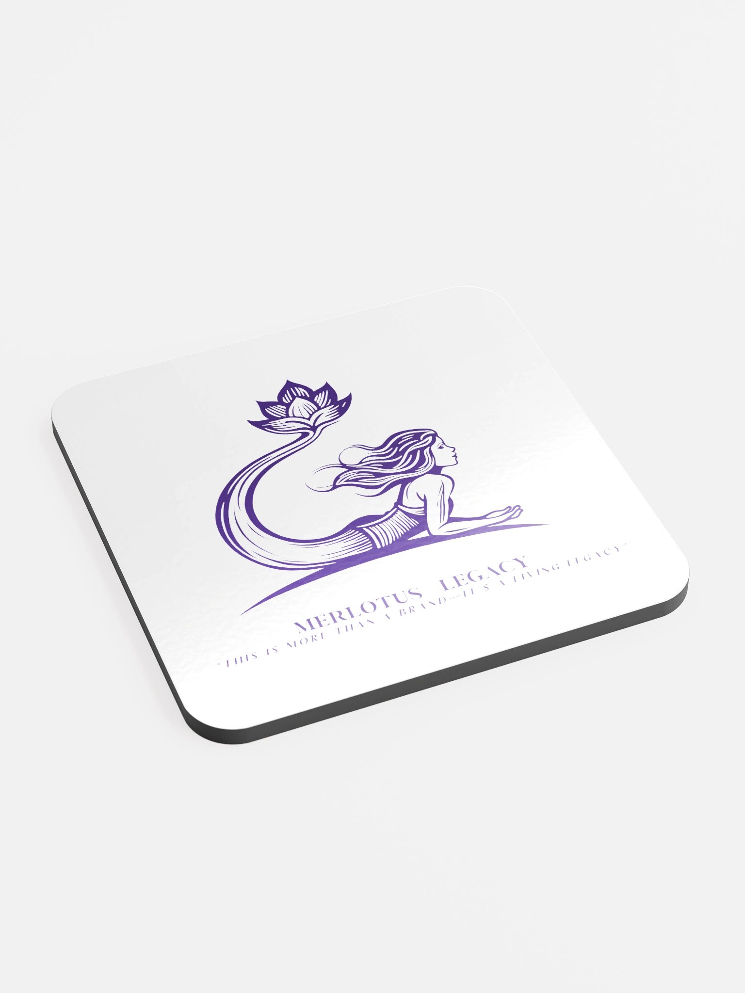 Cork Coaster – White with Purple Emblem 🌸 Light in form. Power in purpose. product image (2)