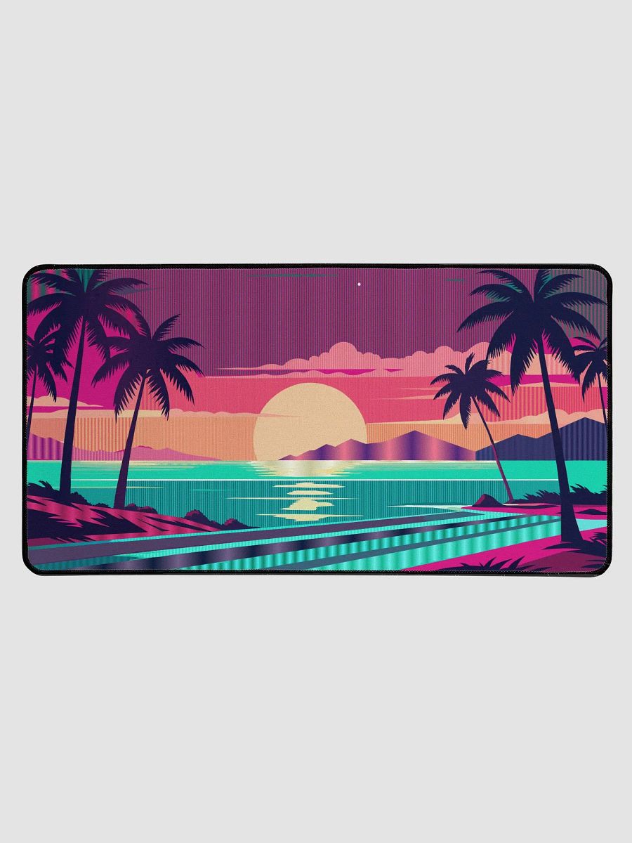 Retro Neon Tropical Sunset Desk Pad product image (1)