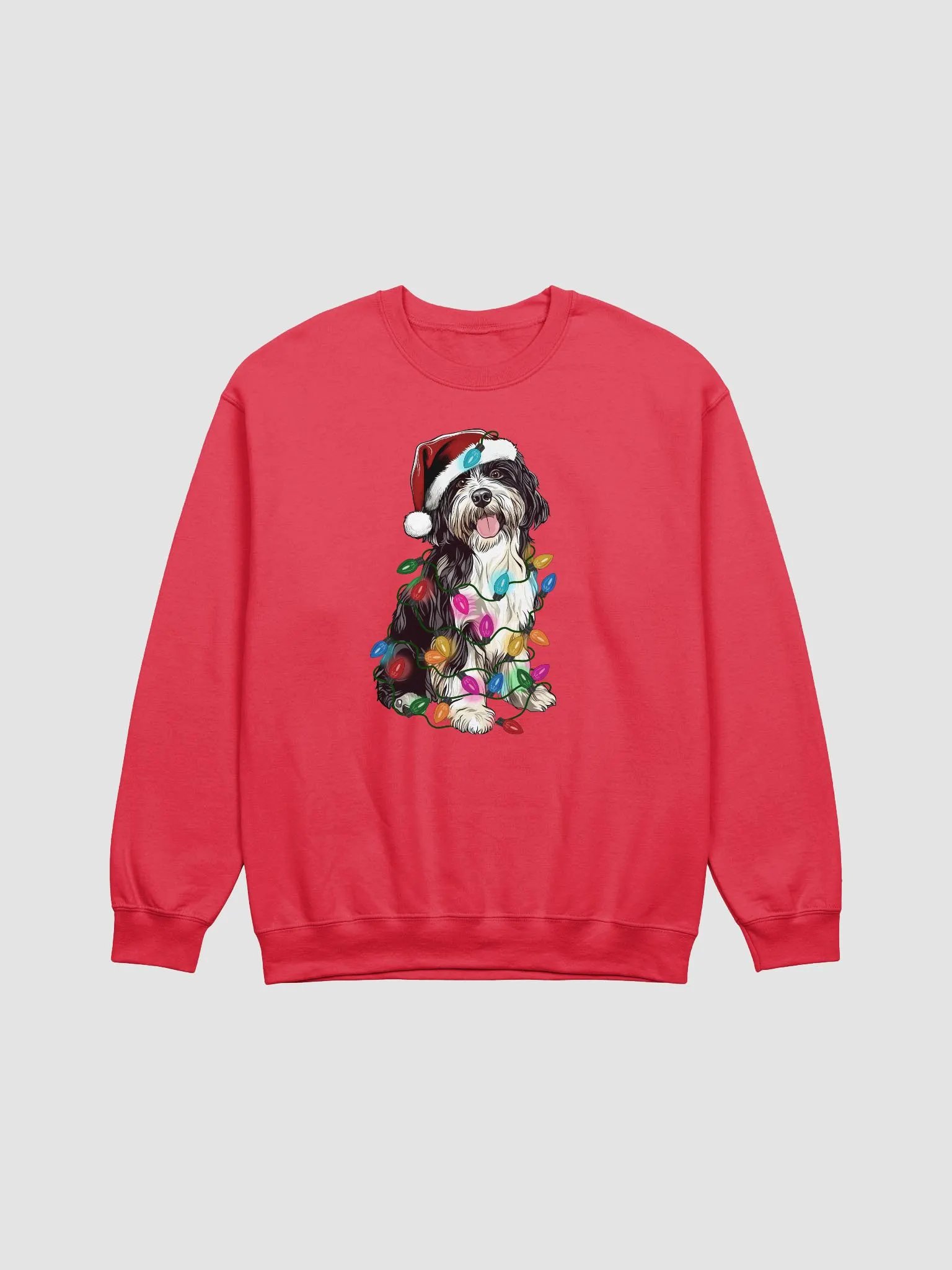 Funny Tibetan Terrier(Black & White) Christmas Sweatshirt product image (17)