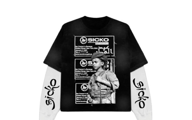 Sicko long sleeve black and white product image (1)