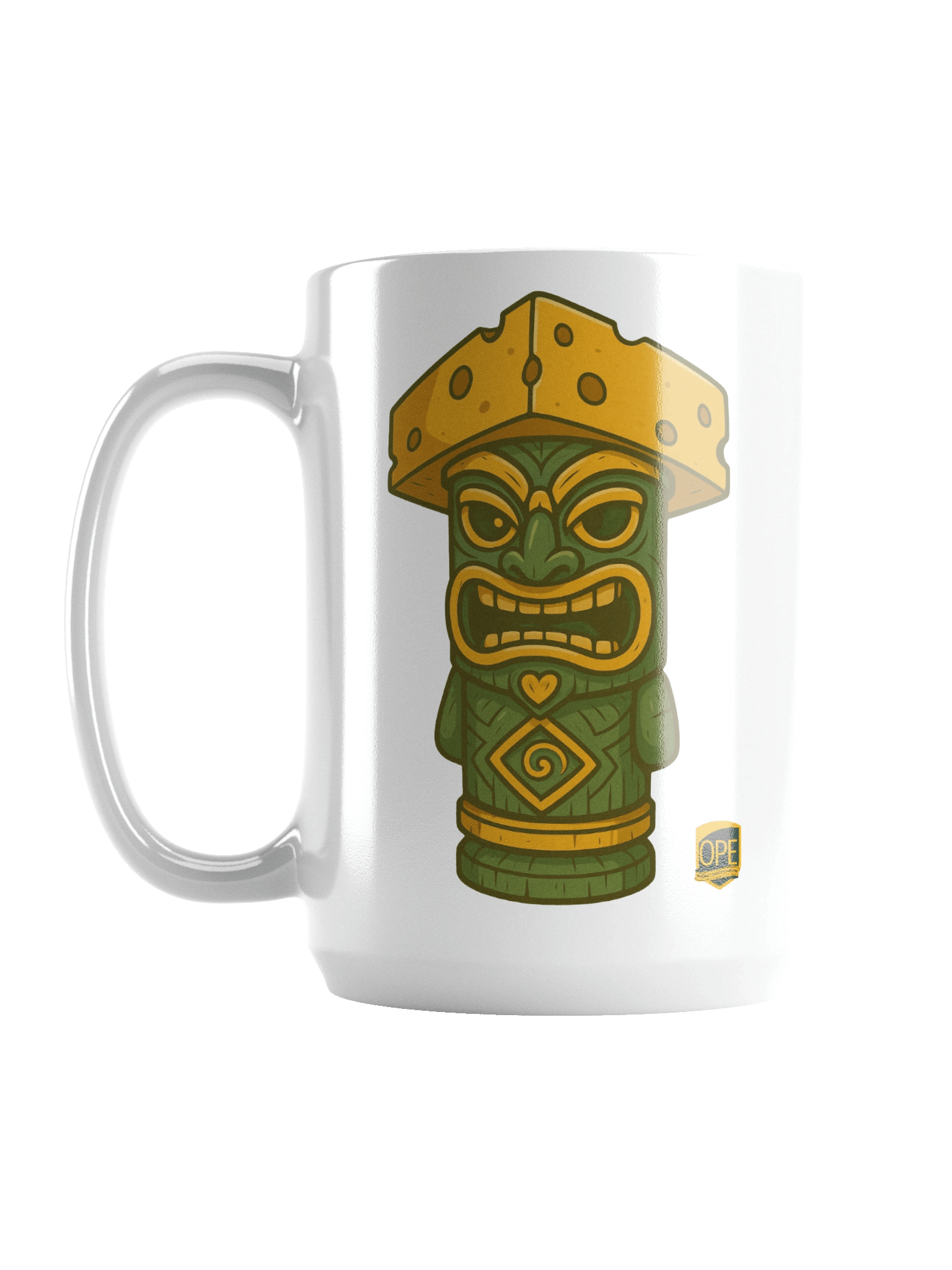 Cheesehead Tiki White Glossy Mug product image (1)