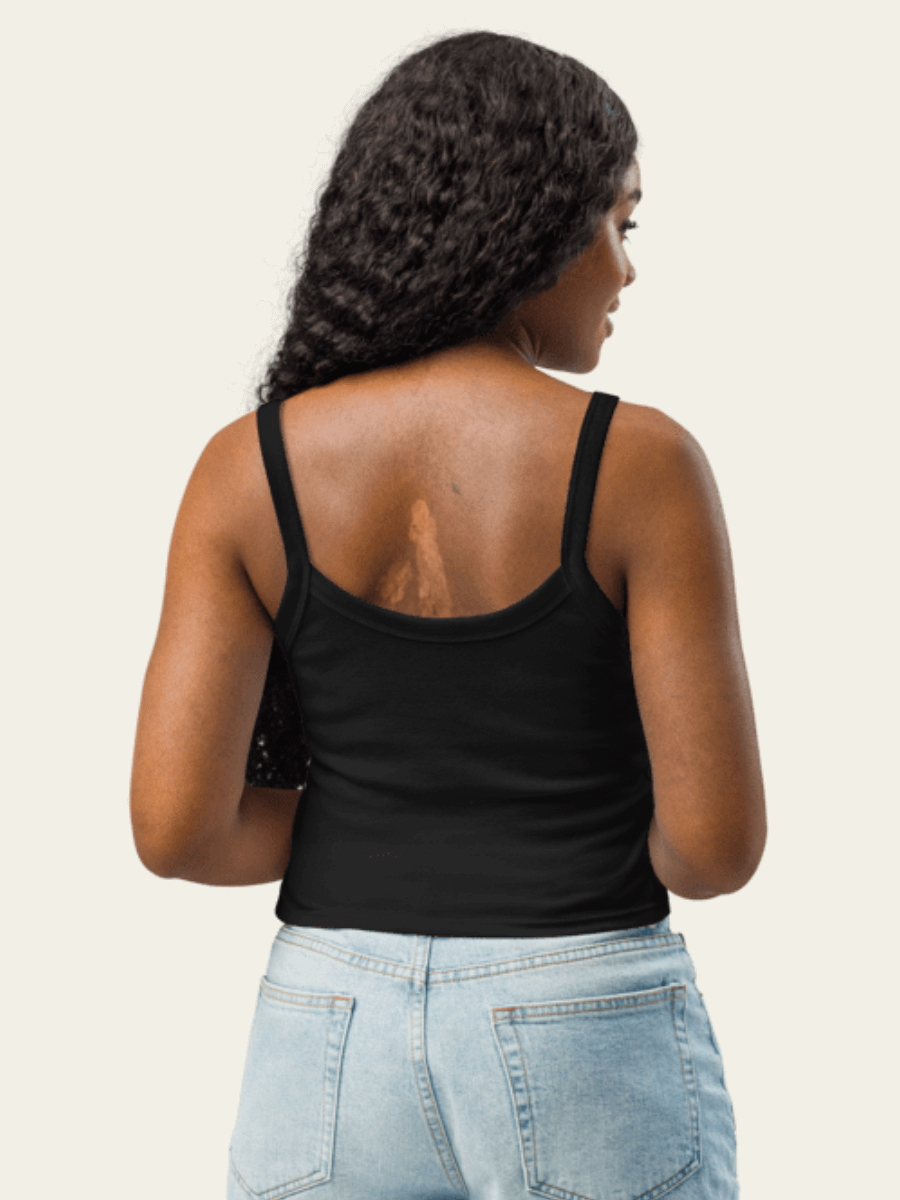 Ribbed Bow Tank Top - Black product image (2)