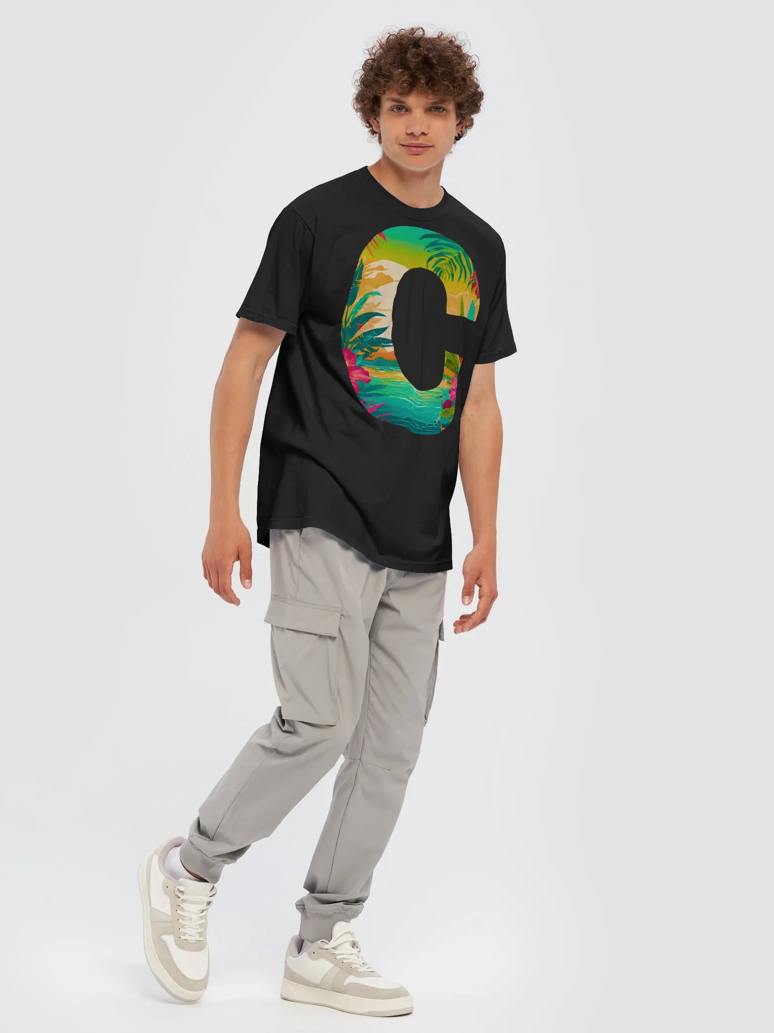 Tropical Sunset Paradise T-Shirt (Letter-C) product image (9)