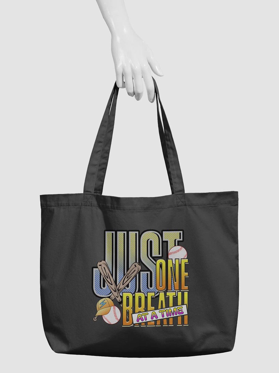 Just One Breath At A Time Baseball Motivational Lightning Tote Bag product image (3)