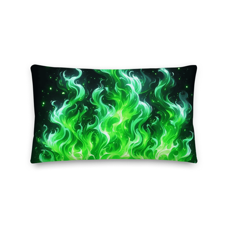 Emerald Inferno Premium Pillow | AI Design product image (2)