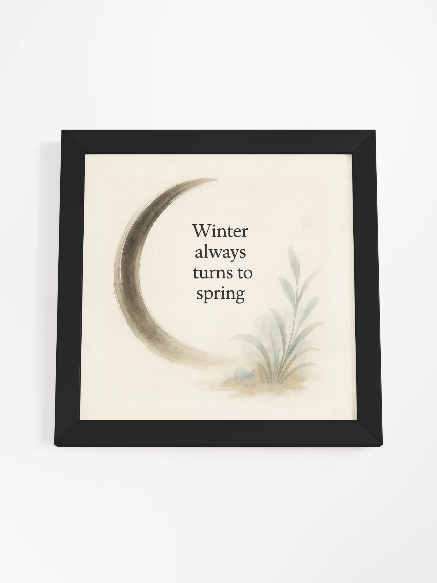 Winter Always Turns to Spring – Nichiren Buddhism Quote Art Print | Sumi-e Style Wall Decor product image (4)