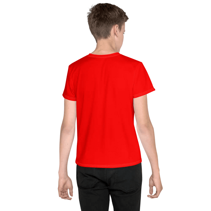 Youth Plain Color Red T-Shirt product image (2)