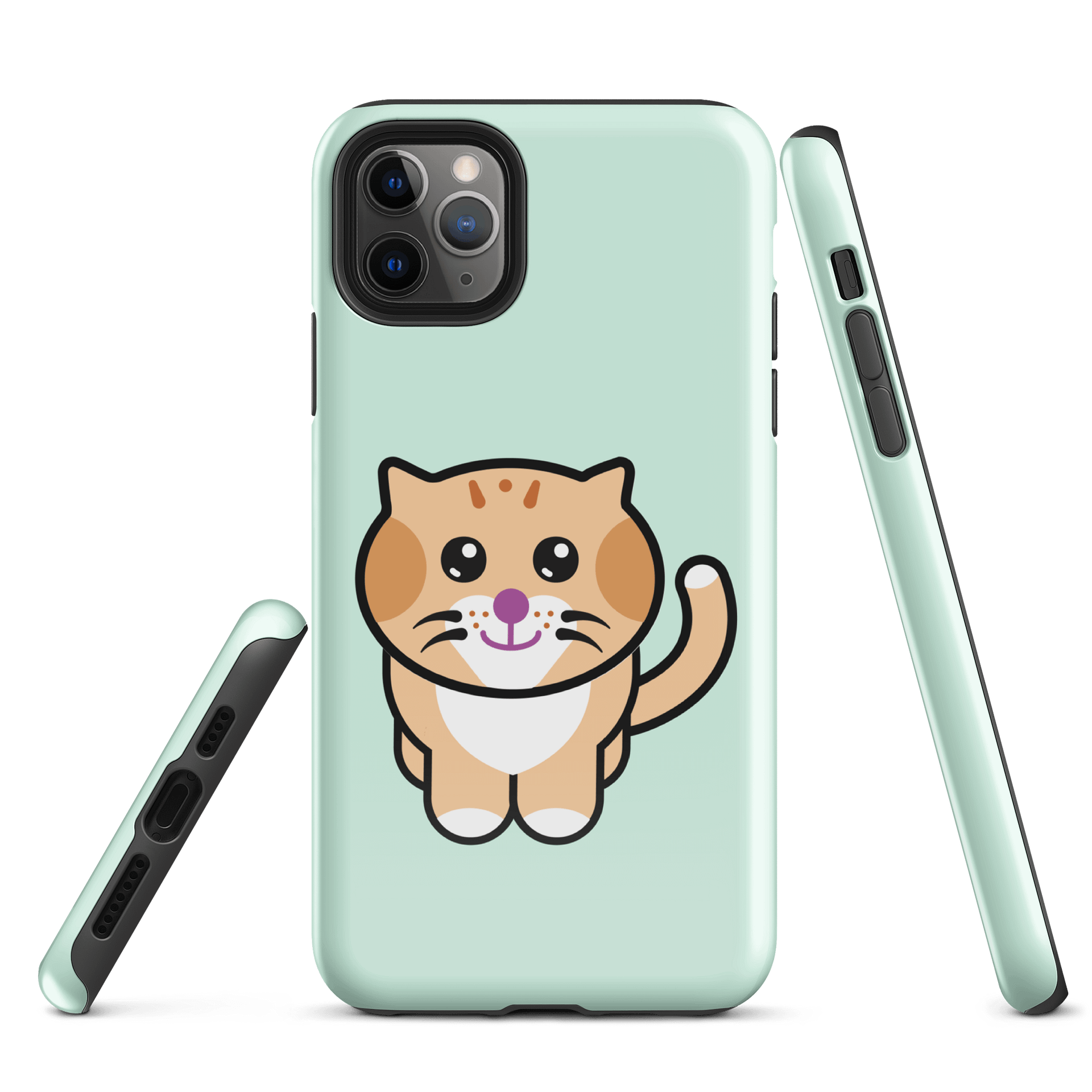 Yogii Kitty Cat iPhone case - light green product image (1)