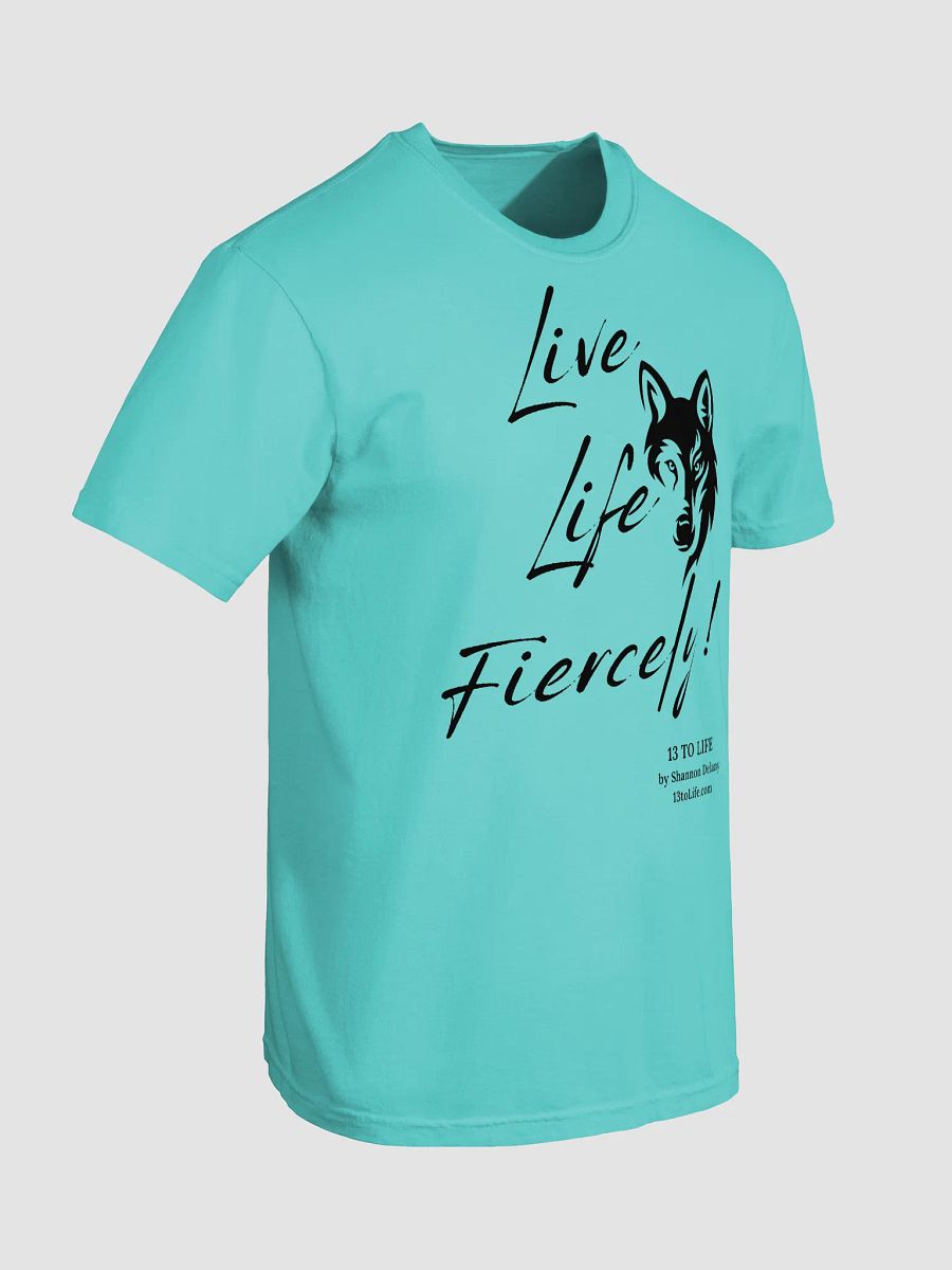 Live Life Fiercely – Wolf T-shirt – Black Print on Color product image (90)