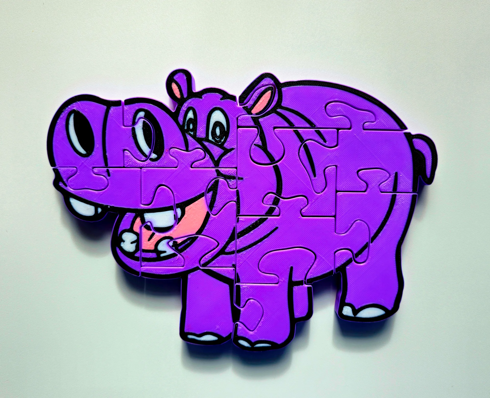 Hippo 3D Printed Jigsaw Puzzle – A Big Splash of Fun for Kids! product image (1)