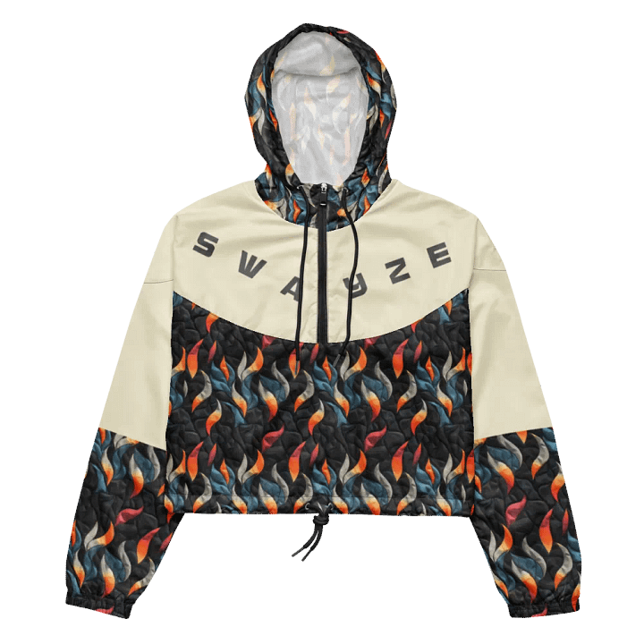 Girl On Fire Cropped Hoodie Windbreaker product image (1)