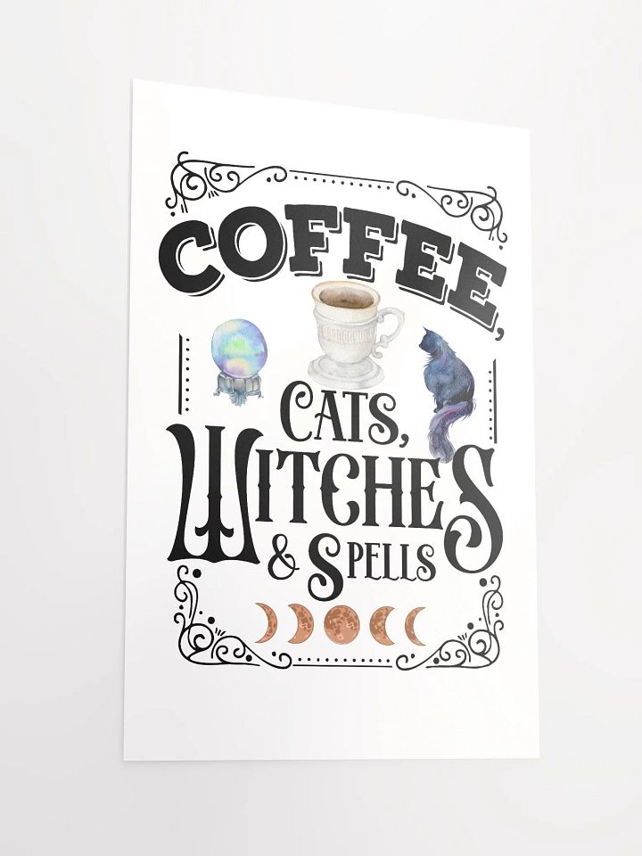 Coffee, Cats, Witches, and Spells POSTER - Witchy, Kitchen Witch, Magic Kitchen Gift product image (2)