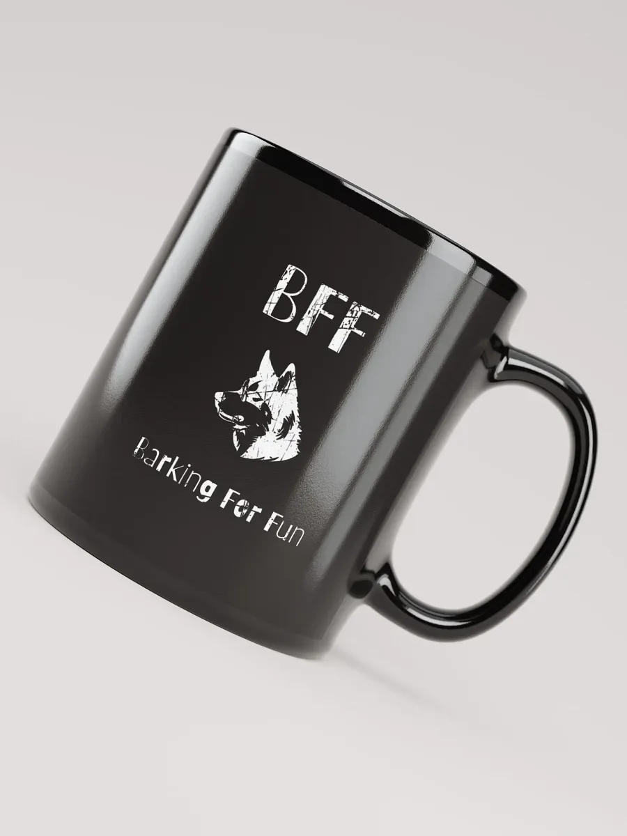 Siberian husky BFF Barking for fun, noisy dog, funny pun, cute joke, ambidextrous right-handed left-handed tea coffee mug product image (4)