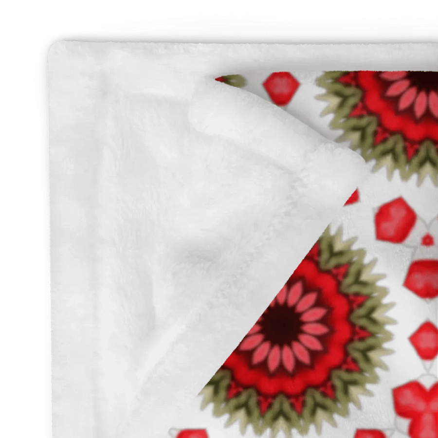 Red Green & White Daisy Floral Seamless Pattern Throw Blanket product image (9)