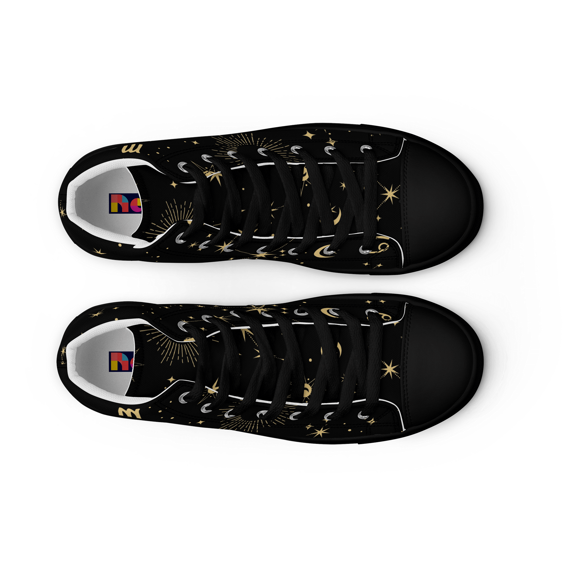 Cosmic Zodiac High Top Shoes Astrology Inspired Men’s Canvas Sneakers for Celestial & Streetwear Style product image (12)