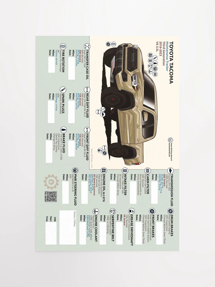 3RD GEN MAINTENANCE TRACKER V1.2 - Sand product image (5)