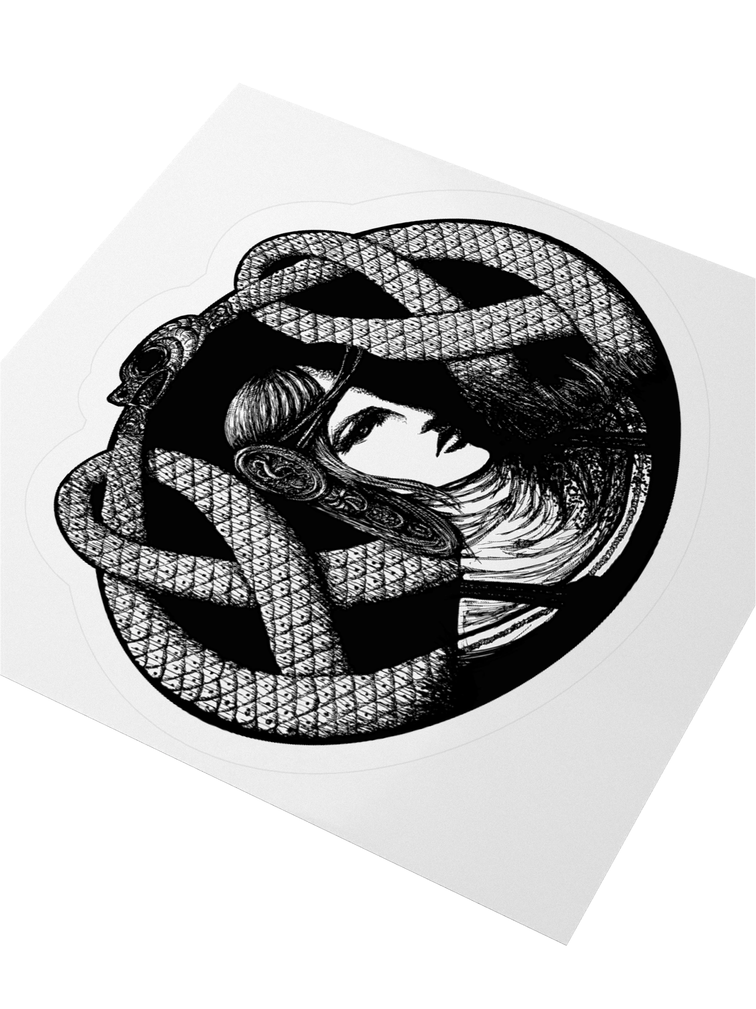 Hel in Black Portrait Sticker Set - Norse Mythology Goddess Hel and World Serpent Jörmungandr product image (5)