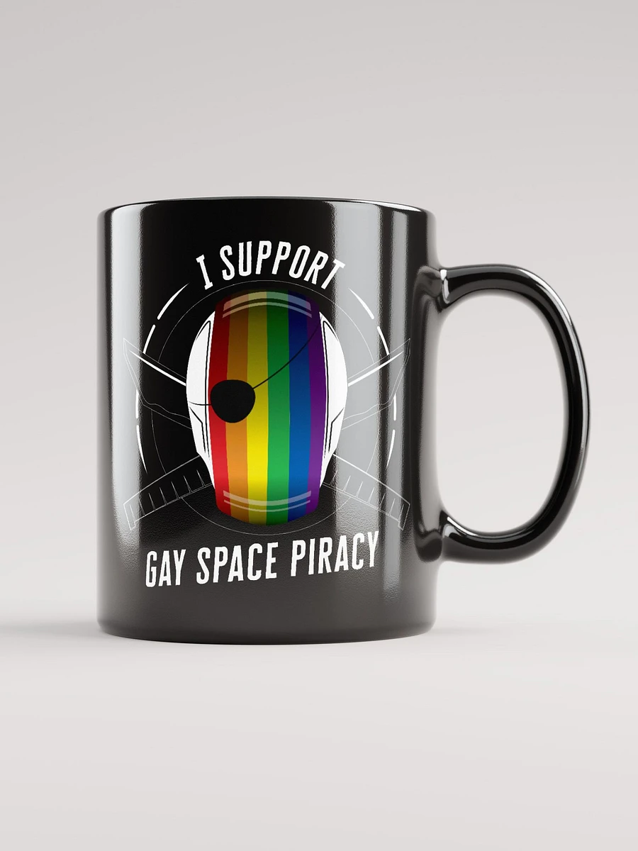 Gay Space Piracy Mug - Black (with The Penumbra Podcast logo) product image (12)