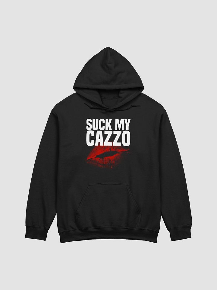 SUCK MY CAZZO black hoodie product image (1)