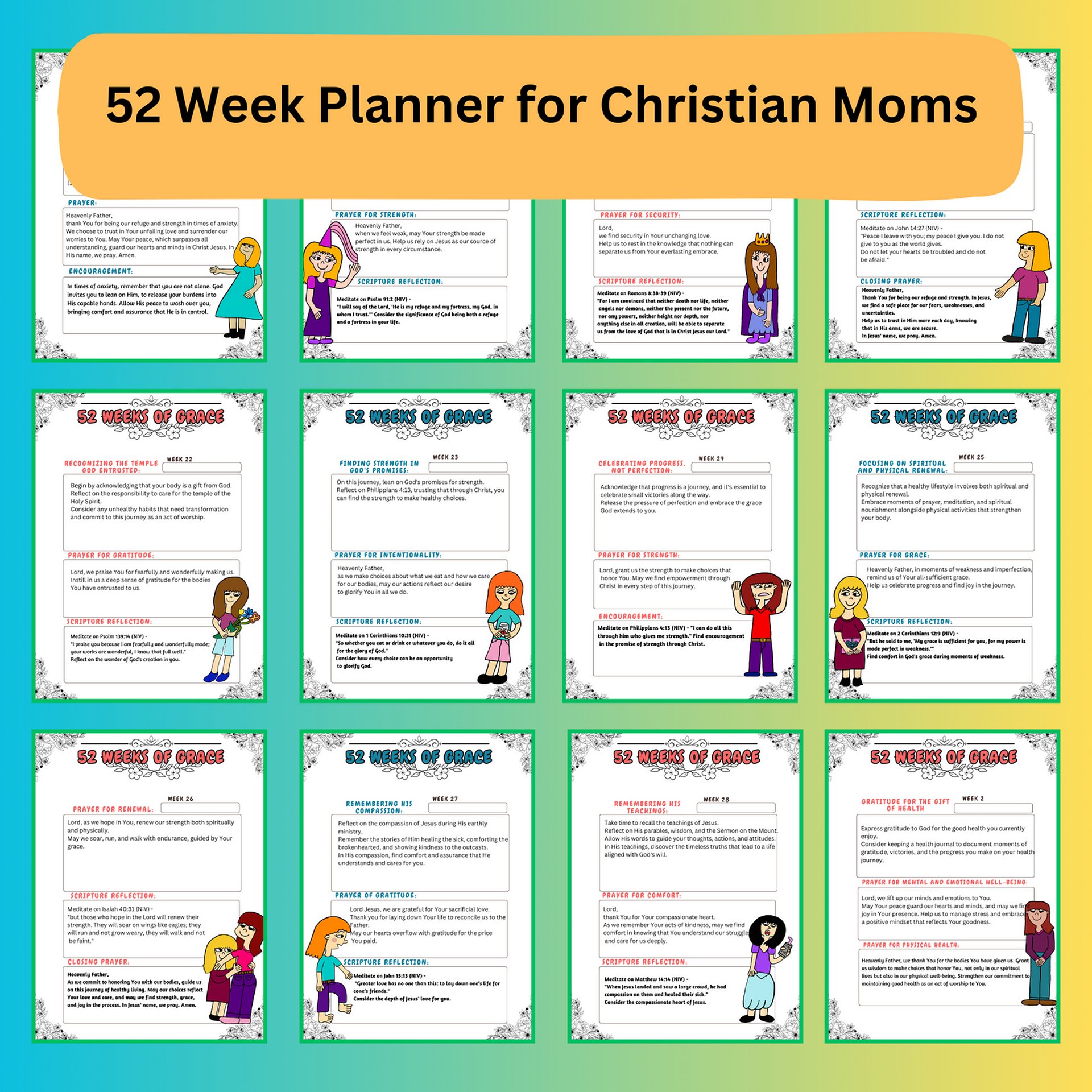 Bible Study Tool| Christian Women’s Planner| Weekly Grace Reminders| Scripture Reflections| Christian women's gifts| Prayer Devotional| Joy product image (4)