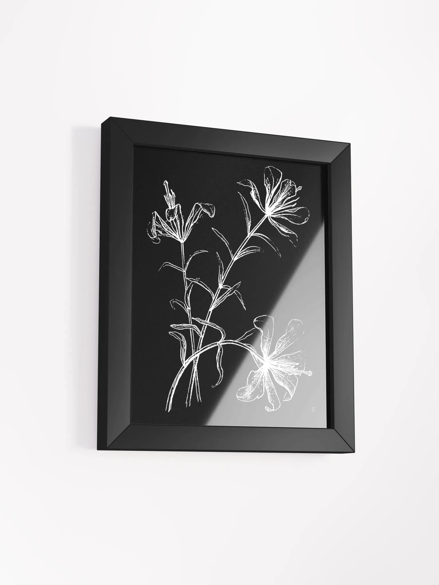 Ethereal Blossoms Framed Poster - Wild Elegant Flowers Dark product image (6)