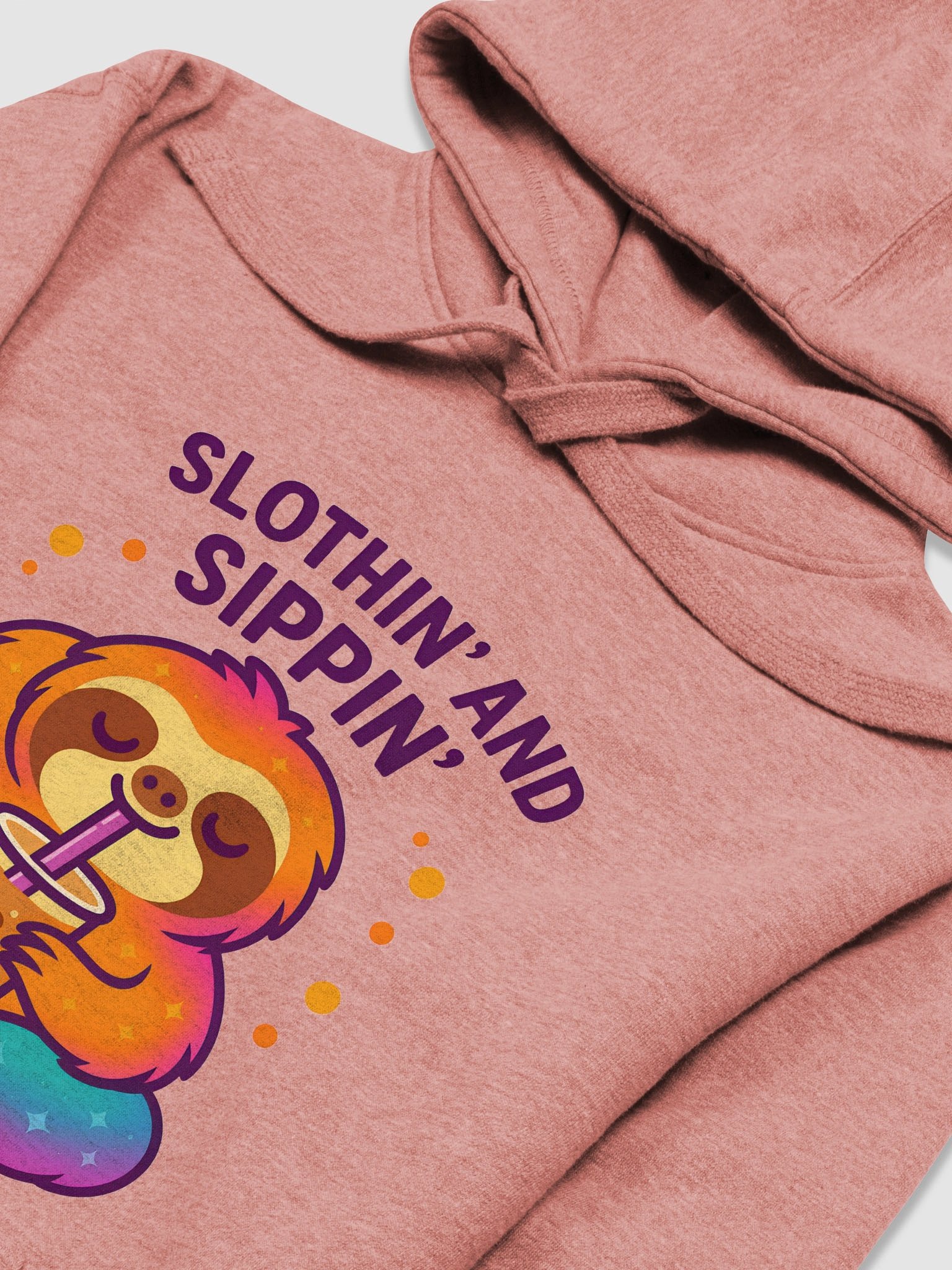 Slothin’ and Sippin’ – Cute Sloth Bubble Tea Hoodie | Sloths Having Snacks Collection product image (3)