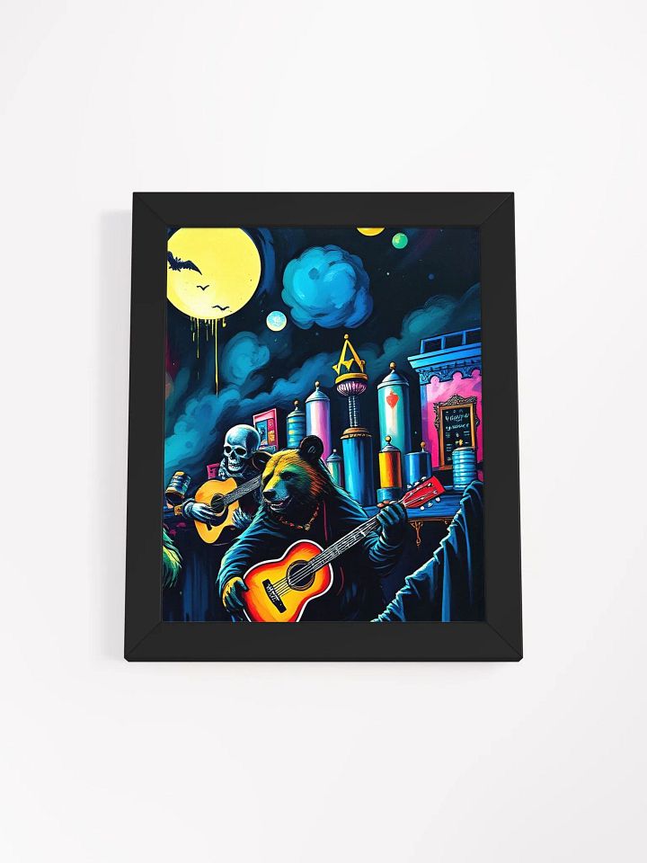 Grateful Dead Bears Tear it up on stage, uv resistant, eco friendly wood framed print product image (1)