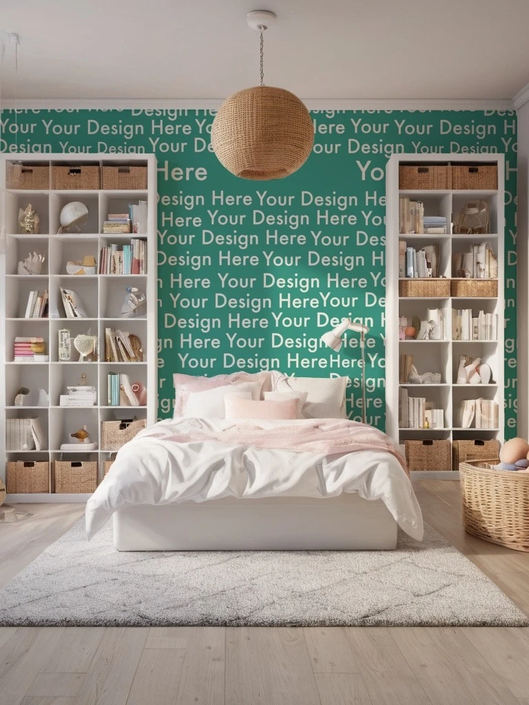Teen & Young Woman Bedroom Wallpaper Procreate Mockup - Digital Download MM2401 product image (4)