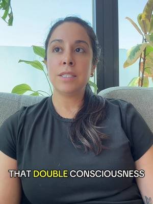 Depending on where you grew up, you probably felt like you had to be two different people. Double consciousness is like imposter syndrome. It drains your energy, steals your joy, and chips away at your sense of identity. Pensamos que tenemos que ser dos personas en un solo cuerpo, and that takes a real toll on how we grow and see ourselves. The fix is simple—but not easy. When you’ve spent a lifetime tucking parts of yourself away, it takes courage to show up fully. Start by noticing. Notice when you hold back from saying something because you’re worried people won’t understand. And little by little, bring your full self into the room. Share our culture, our language, and our stories. They’re beautiful. And they belong.