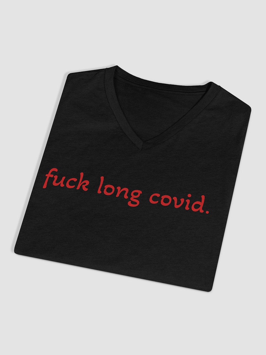 F*ck Long Covid Relaxed V-Neck Tee - Red product image (39)
