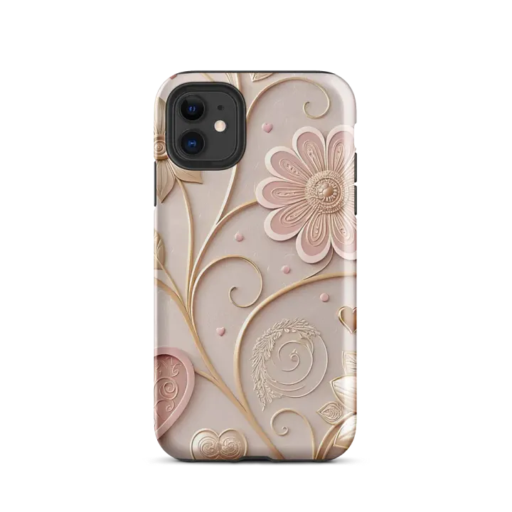 Luxury Artistic Floral Hearts iPhone® Tough Case product image (2)