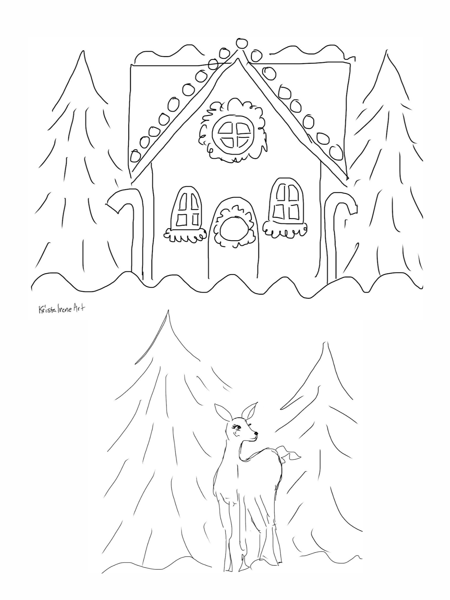 6 Christmas Sketches to Trace & Colour - FREE! product image (3)