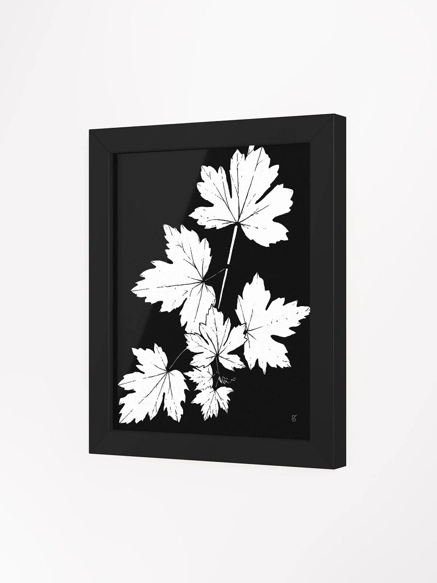 Monochrome Maple Leaves Framed Poster. -Grape Leaves Dark product image (7)