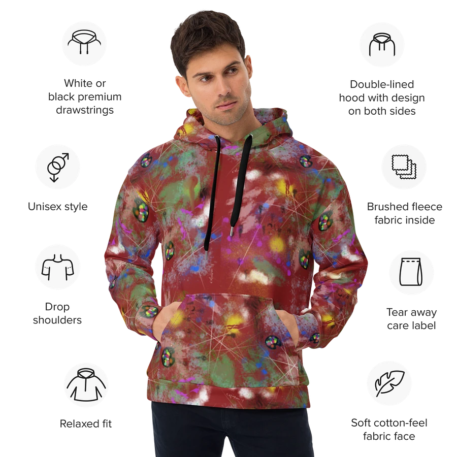 Splatter-Wear #2 All-Over-Print Unisex Hoodie/Red product image (4)