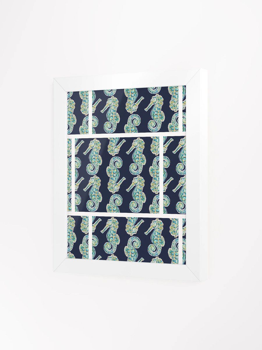 Painted Seahorse Repeat Pattern Grid | by Monique Faella Designs™ | Framed Coastal Wall Art | Museum-Quality Print product image (3)