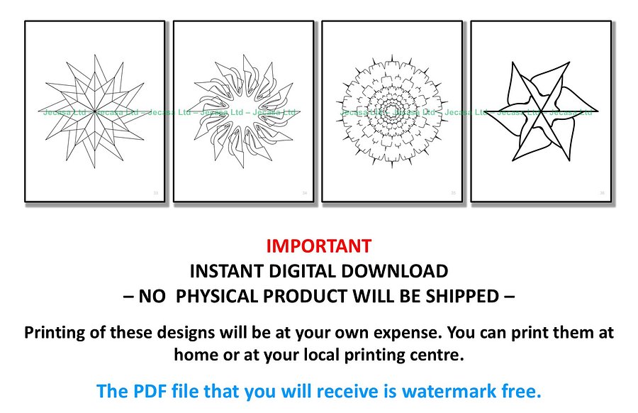 100 Geometric Mandala Coloring Pages | PDF | Digital File | Series GM2025 Vol. 5 product image (7)
