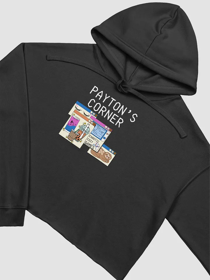 Payton's Virtual Corner Cropped Hoodie- White Text product image (1)