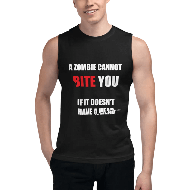 A Zombie Cannot Bite You - Black Sleeveless product image (2)