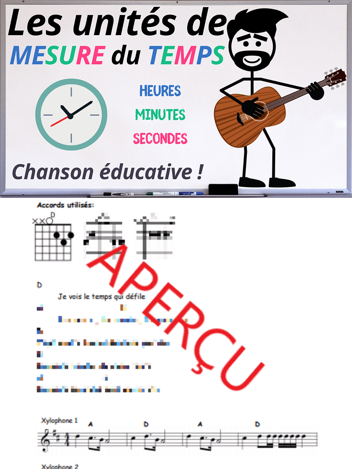 Les heures, les minutes, les secondes - Accords de guitare product image (1)