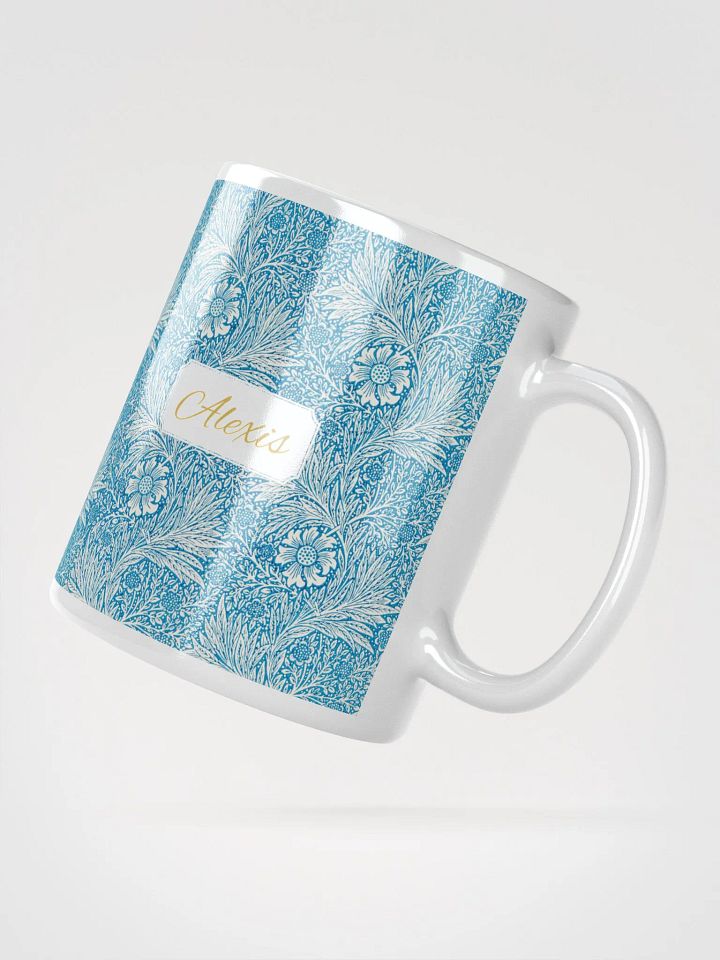 Personalized Marigold Pattern White Glossy Mug product image (2)